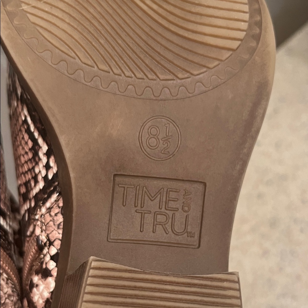Time and Tru Snakeskin Ankle Boots - Pink and Black - Picture 8 of 8